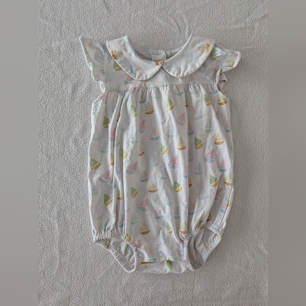 Kids White Ice Cream Print Pajama Romper
